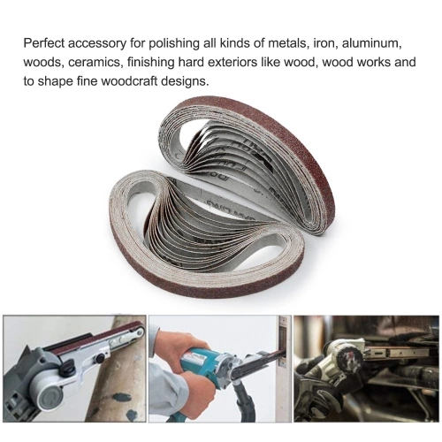 10pcs 10x330mm Abrasive Sanding Belts 120 Grit Sanding Grinding Polishing Tools for Sander Power Rotary Tools