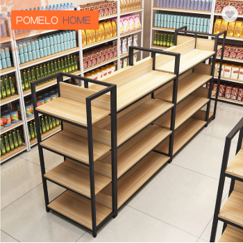 Pomelohome iron wood stand bread waterproof metal shelving nut display supermarket shelf