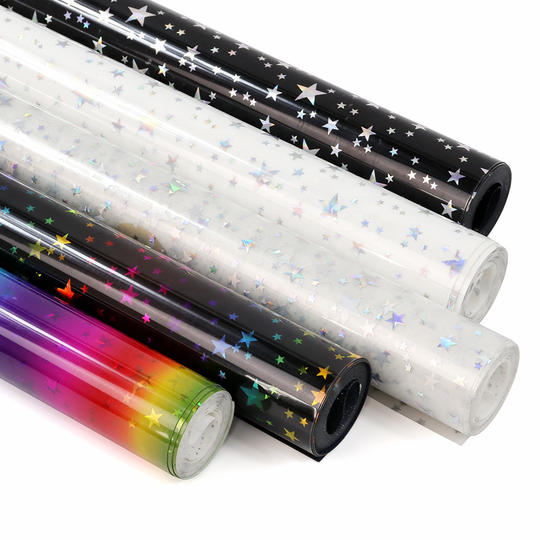 10inx5Feet Rolls Rainbow Star Pattern Logo Print Designs Iron On Transfer Film Heat Transfer Vinyl Clothing