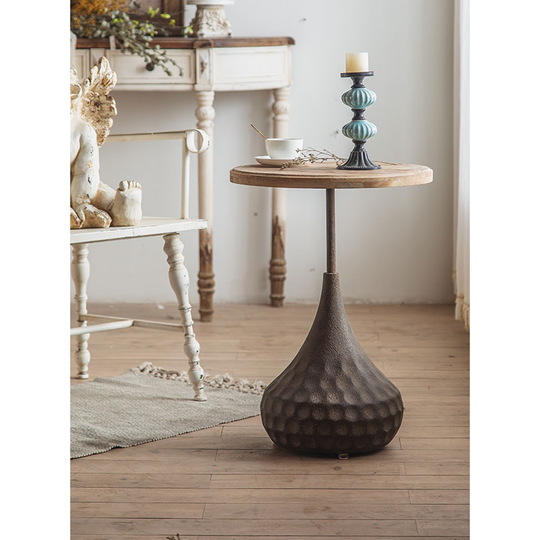 Nordic Minimalist Tea Table Furniture Black Wrought Iron Base Center Side Table Creative Art Round Cheap Coffee Table