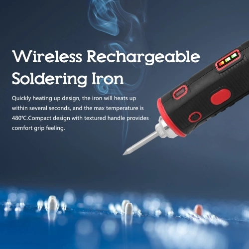 Rechargeable Wireless Rechargeable Soldering Iron with Bright LED Light