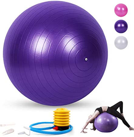 Ship from US color gym fitness home Pilates massage exercise 65cm PVC Yoga ball with pump