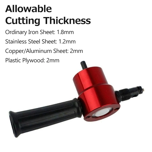 Sheet Metal Nibbler Cutter Double-headed Sheet Cutter Nibbler Drill Attachment for Straight Curve and Circle Cutting