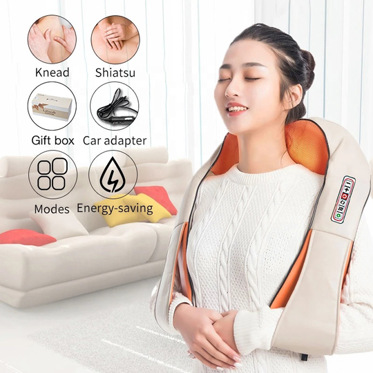 Infrared Heated 4D Kneading Car/Home Massage Device Electrical Shiatsu cervical spine Back Neck Shoulder Body Massager