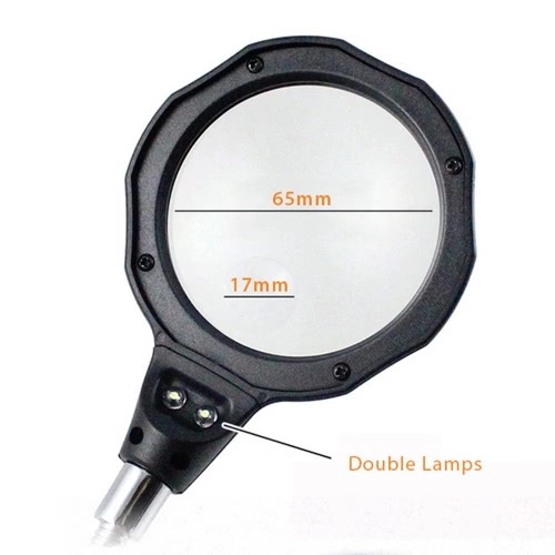Tabletop Gooseneck 3.5x 12X Helping Hand Alligator Clip LED Magnifying Lamp Soldering Iron Jewelry Stand Lens Desk Adjustable Light Black