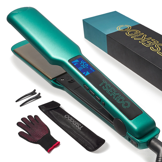 Professional Popular Hair Straightener Titanium Flat Iron 170 Degrees 480 Degrees Lcd Display Dual Voltage Convenient