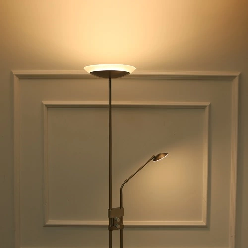 Tomshine 71-Inch 15W LED Floor Lamp with 3W LED Side Light AC100V-240V Iron 1200LM and 240LM Stepless Dimmable Adjustable Gooseneck Double Rotatable Lampshade Light for Home Decoration Living Room Bedroom College Dormitory Office