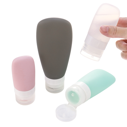 Customized tsa approved portable squeeze shampoo silicone travel toiletry cosmetic bottles set travel size silicon lotion bottle
