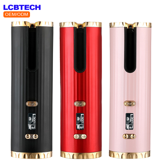 LCD Display Auto Hair Curler Ceramic Curly Rotating Curling Wave Style Cordless USB Rechargeable Curling Iron Curls Waves