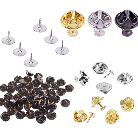 4mm 10mm big head Factory supply Iron clutch butterfly clutches nails Metal collar clip pin backs for badge