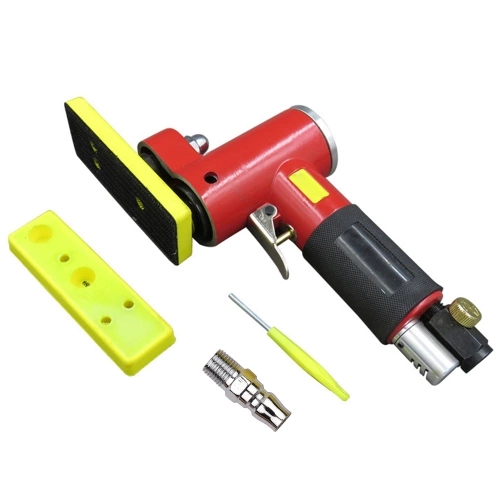 Mini Straight Line Air Sander with 2 Sanding Pads Random Orbital Pneumatic Sander Air-operated Handheld Polisher Waxer for Auto Body Work Furniture Wood Metal Surface