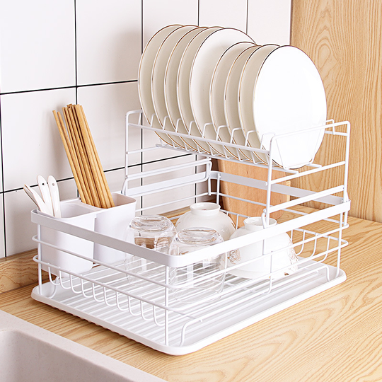 Japanese wrought iron tableware storage dish rack multifunctional kitchen racks large capacity drain dish rack
