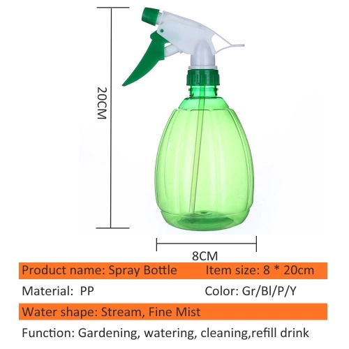 500ml Empty Spray Bottle Adjustable Nozzle Refillable Chemical Resistant Plastic Spray Bottle Leak Proof Watering Cleaning Garden Sprayer Green