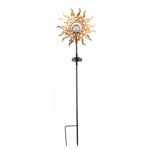 LED Solar Lights Hollow Out Sun Moon Shaped LED Garden Stake Light