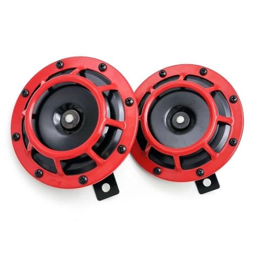 2Pcs 125mm 12V Electric Car Horn Super Loud High Tone/Low Tone Twin Horn Kit with Protective Grill for Motorcycles Cars