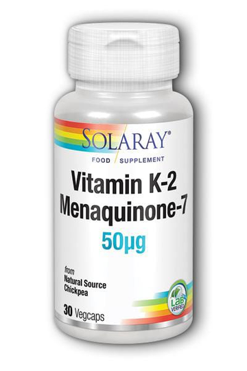 Solaray Vitamin K2 Menaquinone-7 , 50mcg, 30 VCapsules