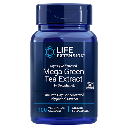 Life Extension Mega Green Tea Extract - Lightly Caffeinated, 100Vcaps