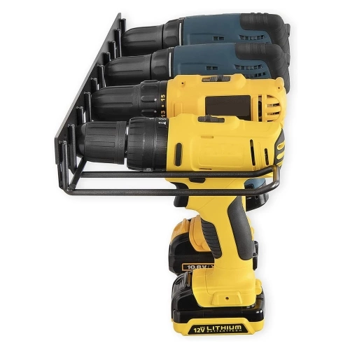 1-layer 4-slot Tool Shelf Tool Organizer Power Tool Storage Organizer Rack Wall Mount Tool Holder for Cordless Drill and Power Tools Storage Hanger Garage Storage & Organization for Electric Drill