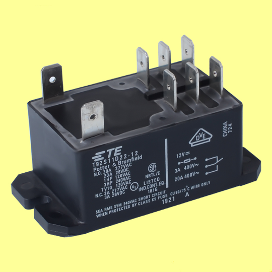 TE General purpose HVAC air conditioner controls relay T92S11D22-12 30A 277VAC DPDT 8pin coil DC12V high power DC relay