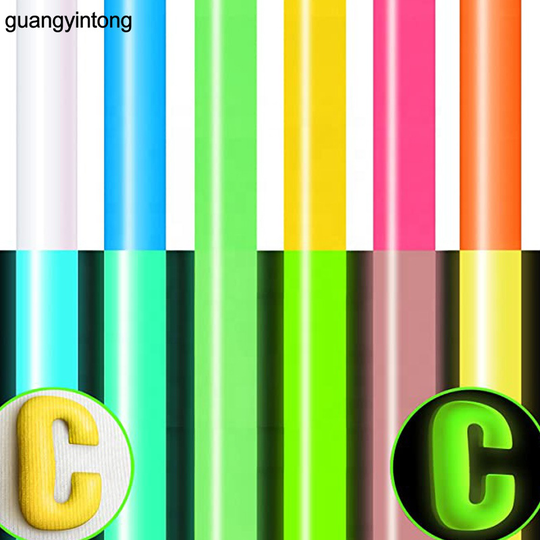 Guangyintong Best Htv Brand PU Puff Heat Transfer Vinyl Print And Iron On Vinyl Luminous Transfer Vinyl Heat Press Htv