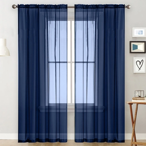 Sheer Curtains Living Room Rod Pocket Window Curtain Panels