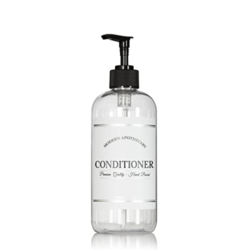 Refillable Empty Clear PET Plastic 10 oz Shampoo Conditioner Bottle with Black Plastic Pump Dispenser