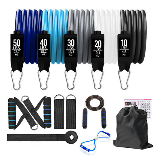 Heavy duty 11pcs resistance bands set