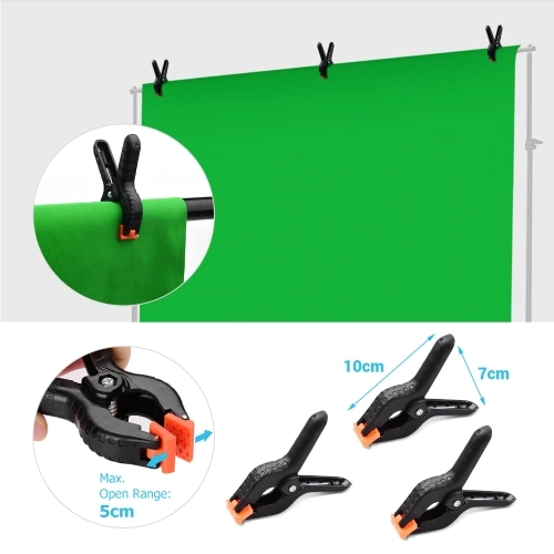 Andoer 1.8 * 2.8M/ 5.9 * 9.2ft Photography Studio Bi-Color Backdrop Washable Background Screen Polyester-Cotton Material with 3pcs Backdrop Clamps 4pcs Elastic Clips, Blue & Green 2-in-1