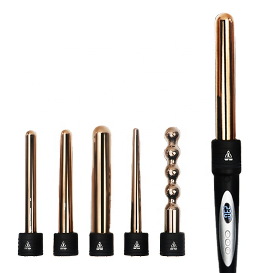 Household Lcd Display Curling Iron 6-in-1 Curling Wand Set Professional Hair Curler With 6 Interchangeable Ceramic Barrels