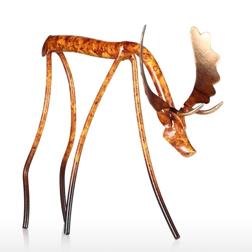 Raise Head Moose Tooarts Iron Sculpture Home Decoration Crafts Metal Animal Sculpture