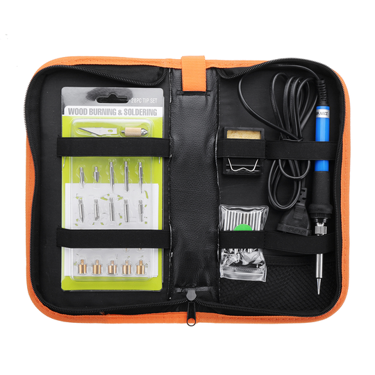 37Pcs Solder Iron Tool Kit Wood Burning Kit Adjustable Temperature with Iron Pen