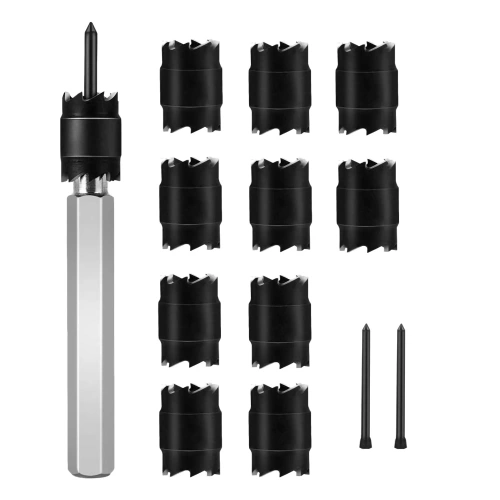 9PCS HSS Spot Welding Drill Set Spot Weld Cutter Drill Bit 8mm Twist Drill 3/8 Spot-welding Drill Center Drill Hole Saw Hexagon Shank with Storage Case