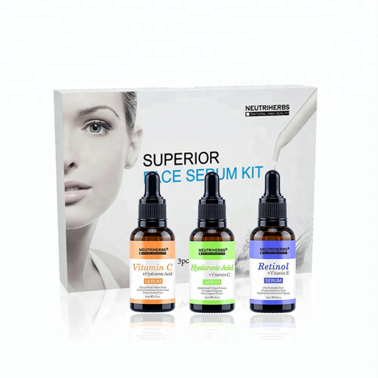 Private Label Face Kit Anti Aging Vitamin C Hyaluronic Serum Facial Set Skin Care