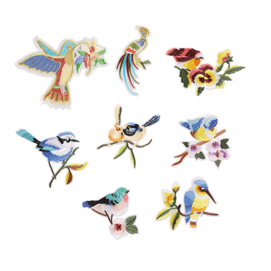 yiwu wintop new arrival ethnic style bird design iron on embroidered patches for bag hat clothes