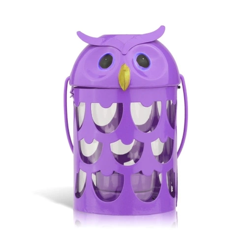Tooarts Owl candle holder(purple) Hurricane lamp Practical ornament Creative ornament Home Furnishing Articles