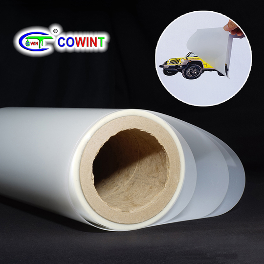Cowint custom printable pet colored plastic iron on vinyl heat transfer sticker sheet rolls pet films