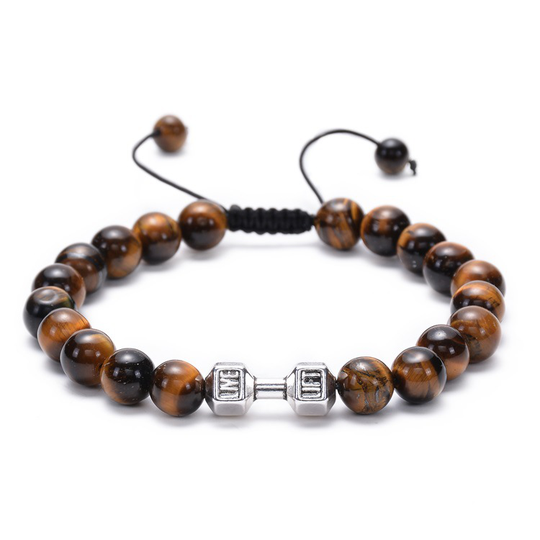 New Men Women Charm Bracelet Bangles Jewelry Metal Accwssories Bileklik Couple Pulseras Tiger Eye Stone Dumbbells Bracelets