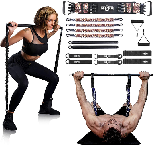 INNSTAR Exercise Resistance Bands Set with Pilates Bar