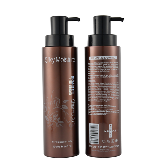 Private Label Salon Use NUSPA Argan Oil Silky Moisture Hair Keratin Shampoo And Conditioner