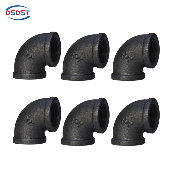 PIPE DIY Vintage Steampunk Shelving Black Elbow/Tee Floor Flange Industrial Pipe 1/2-Inch Iron Flange Decorative Pipe Fittings