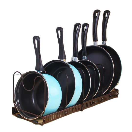 Kitchen Cookware Storage Detachable Iron Shelf Adjustable Pot Lid Holder Expandable Pan Organizer Rack