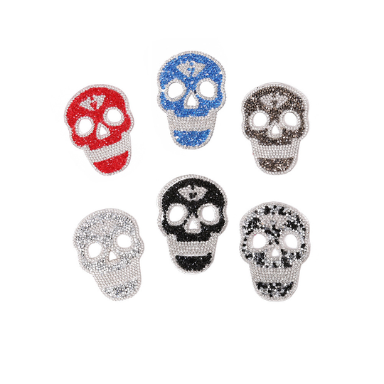 yiwu wintop creative style colored iron on bag clothes cap shoes decorative strass rhinestone skull patches