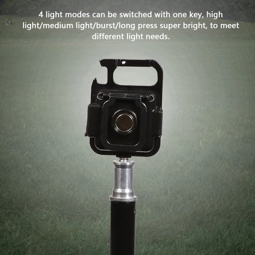 Mini LED Flashlight Portable Emergency Light Rechargeable Keychain Light COB Working Lamp with 4 Light Modes Bottle Opener Magnet Base for Outdoor Camping Hiking Inspection