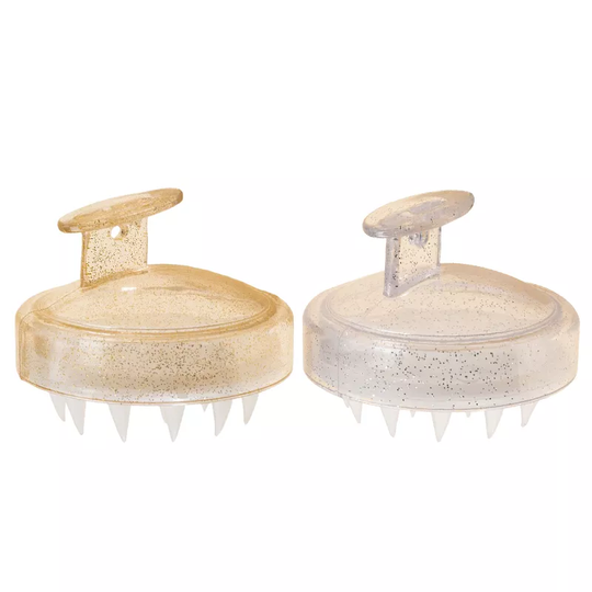 Transparent color with Silver gold dots hair shampoo brush heeta scalp care scalp scrub brush scalp massager shampoo hair brush