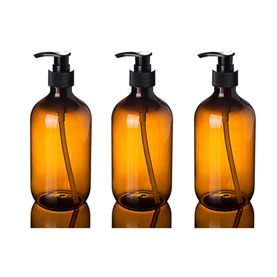 Fuyun Amber 300ml Pet Round Container Plastic Bottles Amber Empty Shampoo and conditioner Packaging Bottles