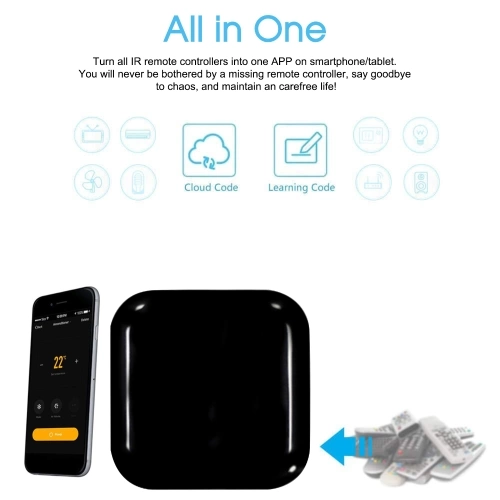 WiFi-IR Remote IR Control Wi-Fi(2.4Ghz) Enabled Infrared Universal Remote Controller For Air Conditioner TV DVD Using Tuya Smart Life APP Compatible with Alexa Google Home Voice Control