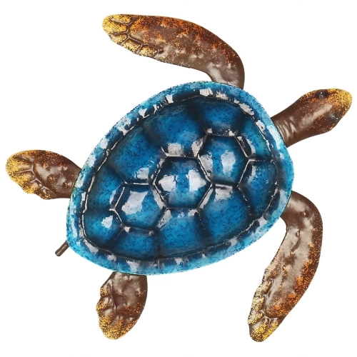 Blue Turtle Wall Decor Coast Ocean Sea Wall Art Iron Animal Wall Decor Home Bedroom Decoration