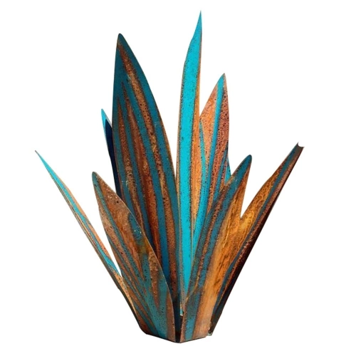 Cross-border new iron art agave plant ornaments blue 27 cm