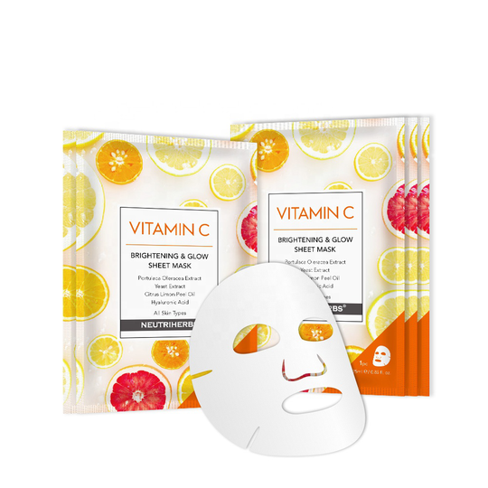 Neutriherb Face Mask Skin Care Organic Vitamin C Sheet Form and Face Use Moisturizing Mask Vitamin C Face Mask