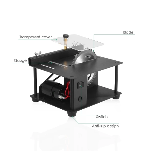 Multi-Functional Table Saw Mini Desktop Saw Cutter Electric Cutting Machine with Saw Blade Adjustable-Speed 35MM Cutting Depth for Wood Plastic Acrylic Cutting